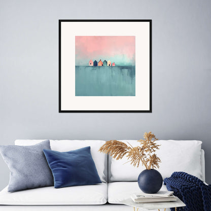 Veressa Serene Simplicity Wall Art Print - Soft Blue Minimalist Square