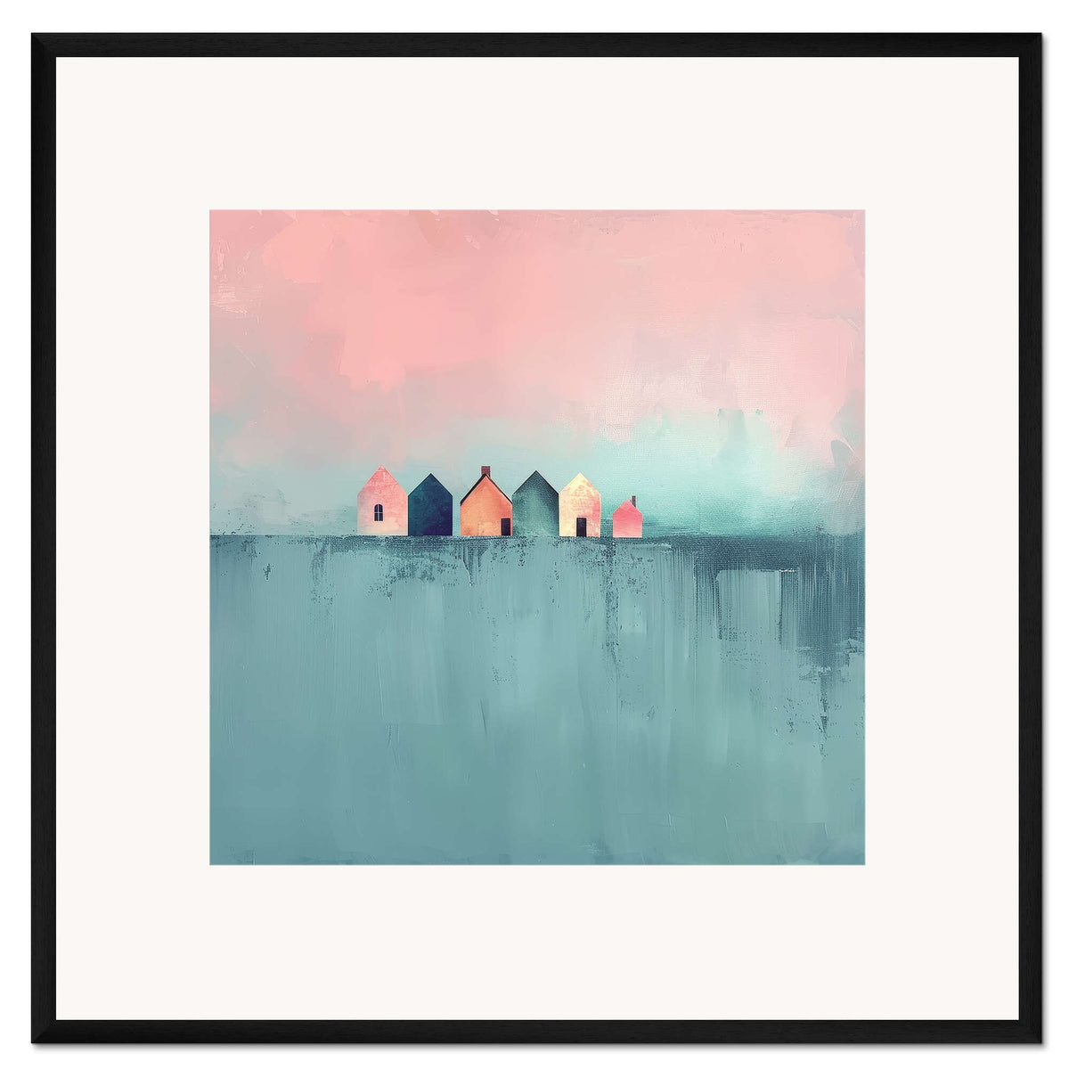 Veressa Serene Simplicity Wall Art Print - Soft Blue Minimalist Square