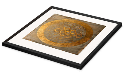 Veressa Flower of Life Wall Art Print - Gold Geometric Sacred Symbol