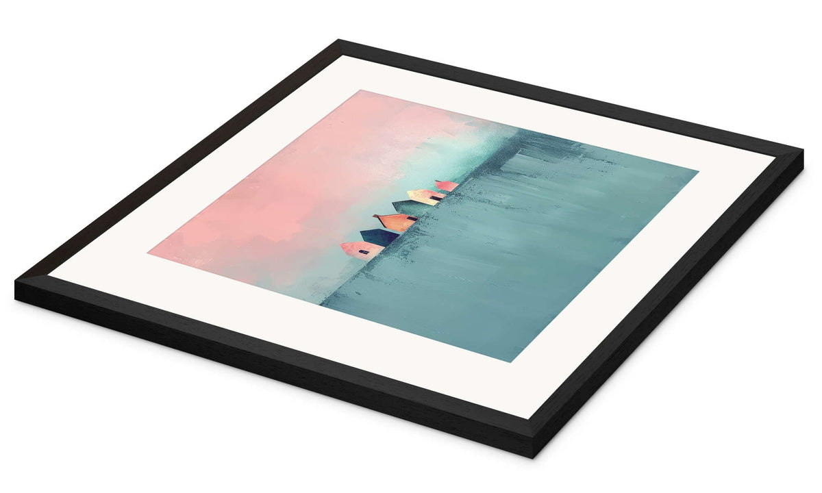 Veressa Serene Simplicity Wall Art Print - Soft Blue Minimalist Square